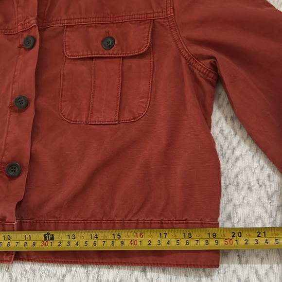 Free People Women’s Cropped Chore Jacket Copper Auburn Color Sz small - Picture 7 of 12
